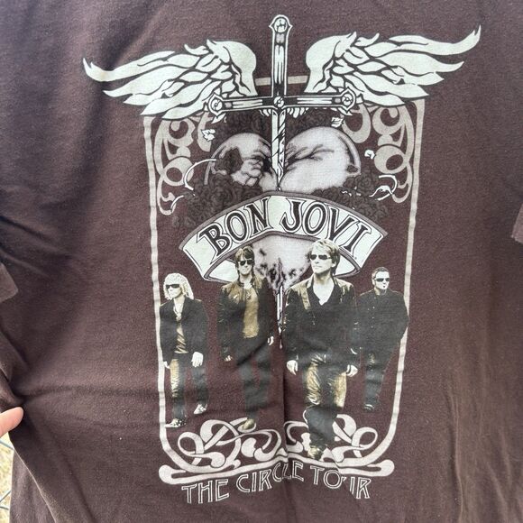 Bon Jovi The Circle Tour 2010 Band Tee Brown Tultex XL Graphic Rock Shirt - Picture 3 of 5